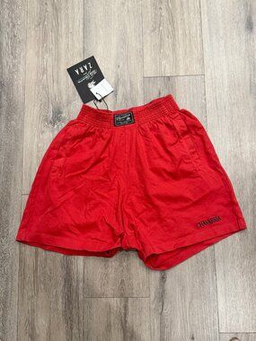 NWT Willy Chavarria x Zara Embroidered Jogger Shorts Red - Relaxed Fit